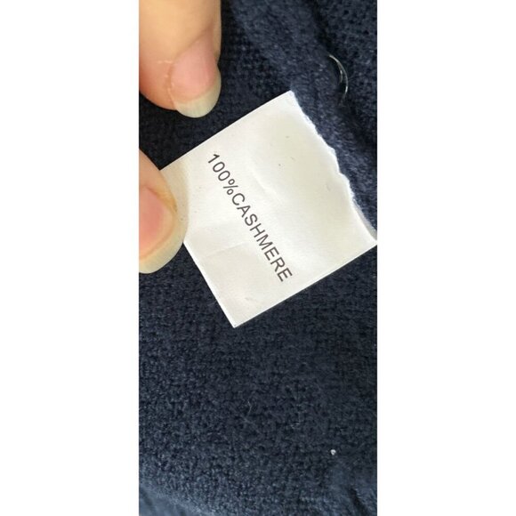 S. CHRISTINA 100% Cashmere Sweater AMOUR Navy Blue Crewneck Size Large - Picture 7 of 7